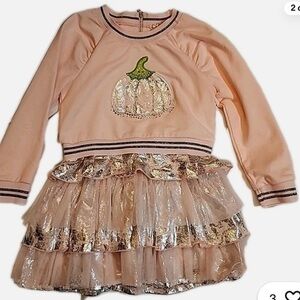 Truly Me By Nordstrom Sara Sara Girls Dress Pink Tulle Ruffle Skirt Pumpkin NWT